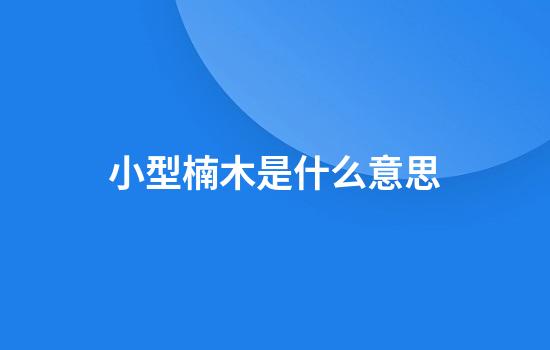 小型楠木是什么意思